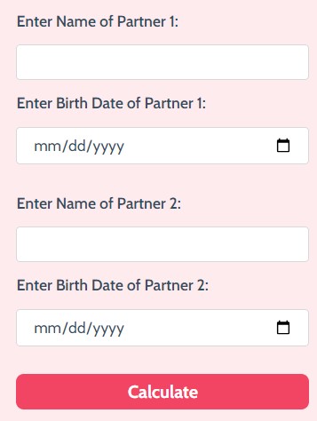 Love calculator by name and birthday